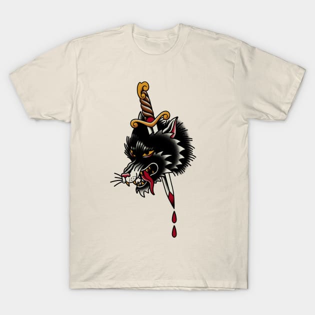 Classic Traditional Wolf T-Shirt by ricardiobraga